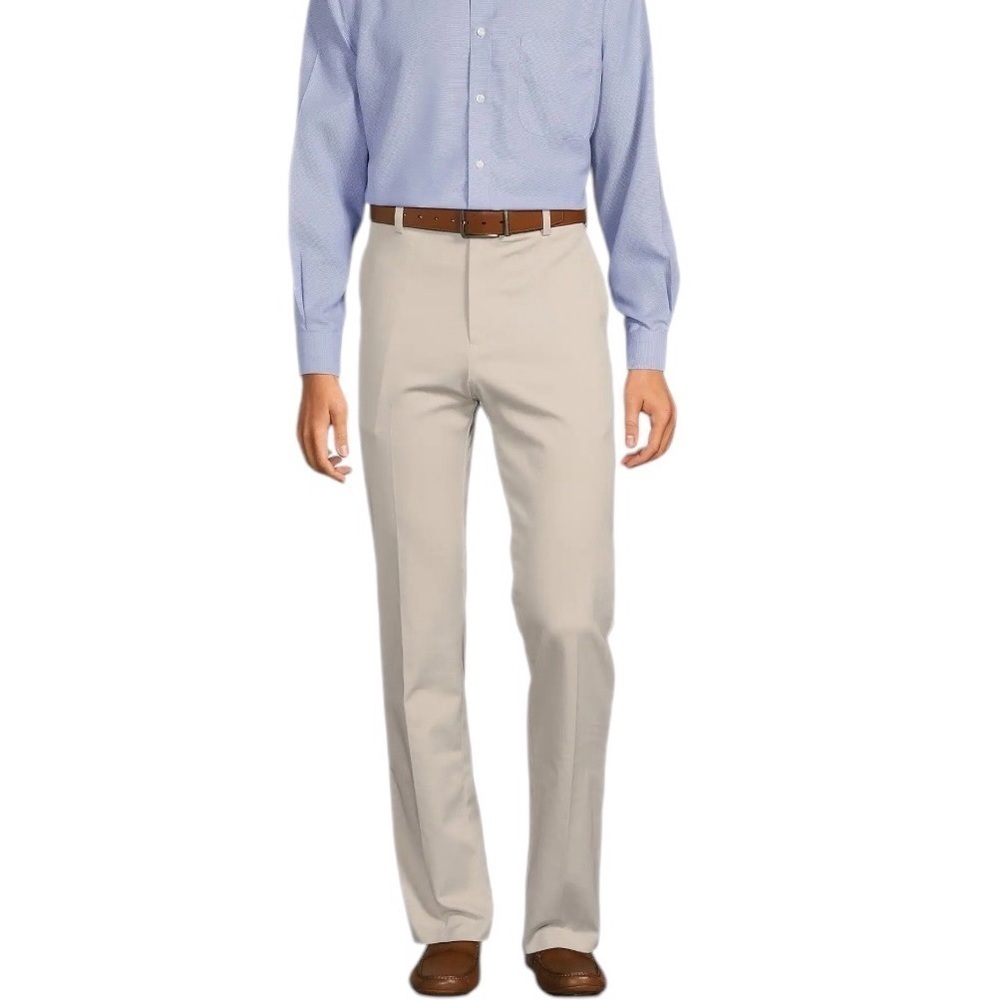 Roundtree & Yorke Total Flex Flat Front Khaki Pants